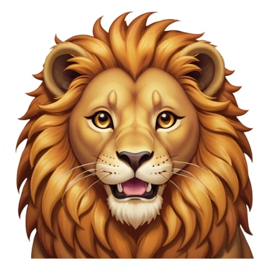 Cinematic Comical Lion Portrait Emoji, Head tilted dramatically with an exaggeratedly amused expression, featuring a striking tawny Fur with a flamboyant mane and wide, expressive amber eyes filled with playful disbelief, Simplified yet hilariously expressive features, highly detailed, glowing with a slightly sassy glow, high shine, dramatic yet playful, stylized with an air of cheeky jungle mischief, bright and endearing, soft glowing outline, capturing the essence of a spirited and over-the-top lion, so meme-worthy it feels like it could roar its way into internet fame instantly! sticker