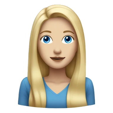 tall woman with long blonde hair,  blue eyes, and masculine face  sticker