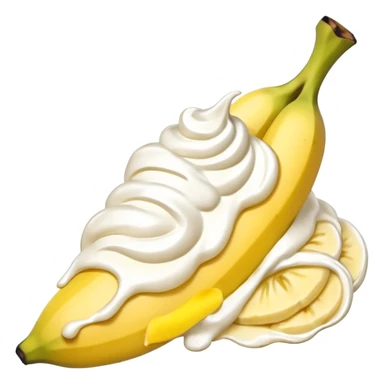 Banana covered in cream sticker