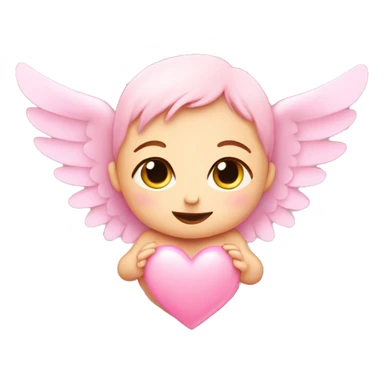 Baby pink heart with wings sticker