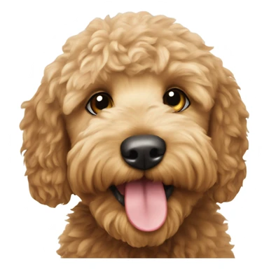Mini goldendoodle with squirrel in mouth  sticker
