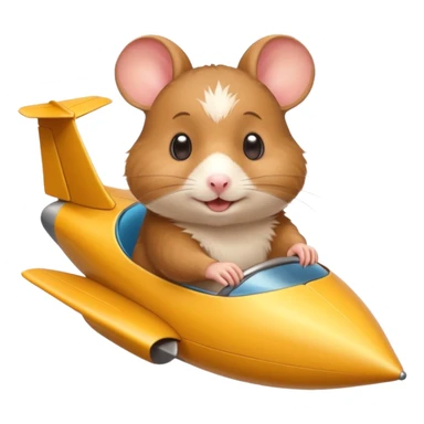 hamster driving flying glider sticker