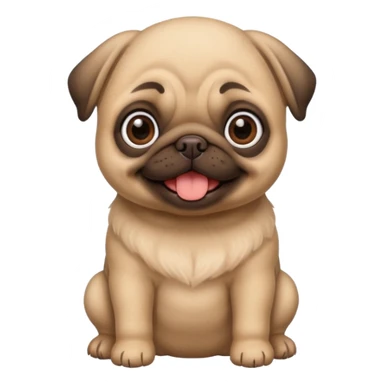 smile pug baby face sticker