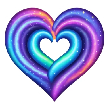 Galaxy print heart sticker