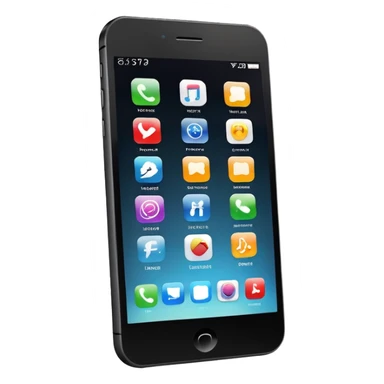 modern smartphone with apps sticker