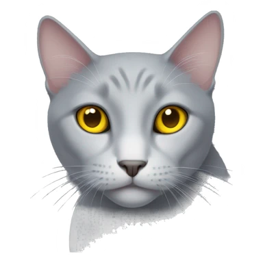 A black cat with yellow eyes and a white spot on the chest sticker