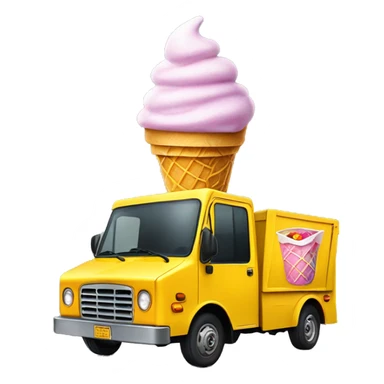 ice cream cone sticking out a trash cab sticker