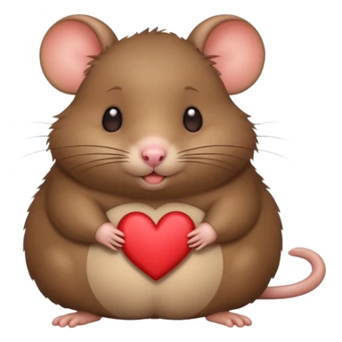 little fat rat with hearts sticker