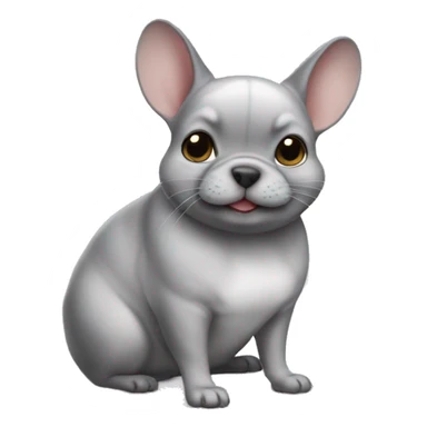 Un chinchilla sur un bouledogue français  sticker