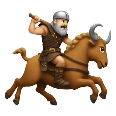 Viking riding a ram sticker