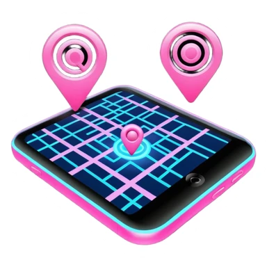 pink gps map lines sticker