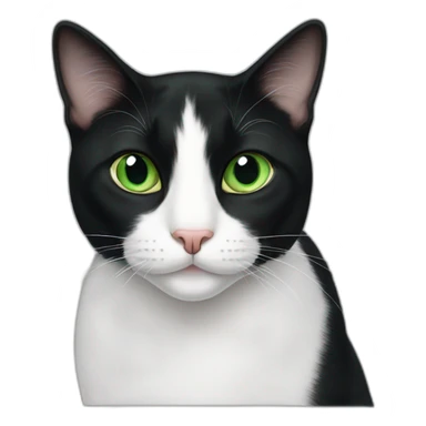tuxedo cat green eyes sticker