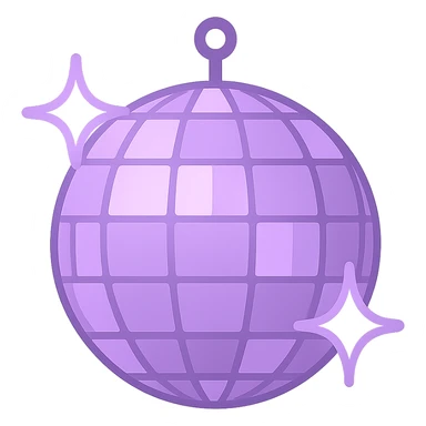 lilac disco ball, twitter emoji style sticker