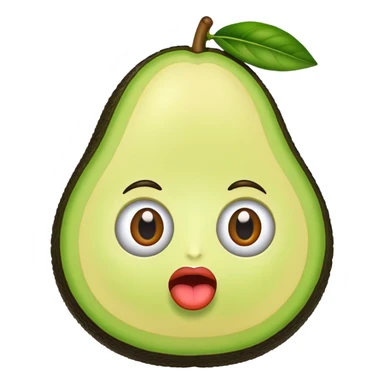 An avocado with big lips and eyes sticker