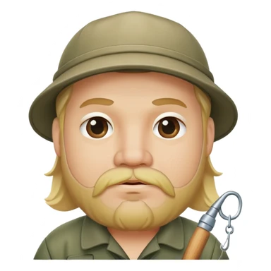 Pêcheur blond avec bouc  grassouillet sticker