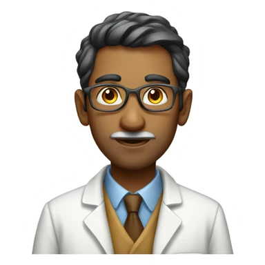 Skinny Indian man scientist sticker