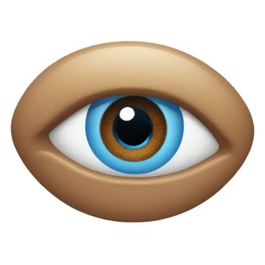 A blue eye, with some brown inside sticker