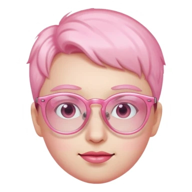 Me with pink translucent glasses  sticker