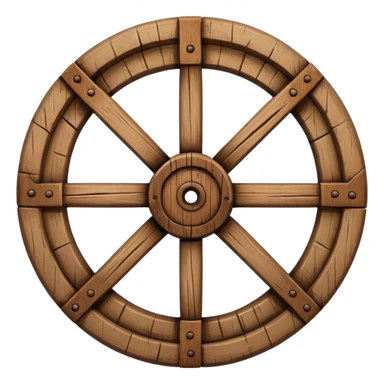 Wheel – Simple wooden cartwheel, ancient design sticker