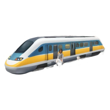 train station with passengers, platforms, tickets and beautiful view sticker