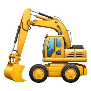 A realistic looking but cartoon excavator sticker
