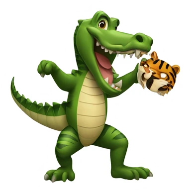Alligator slapping a tiger sticker