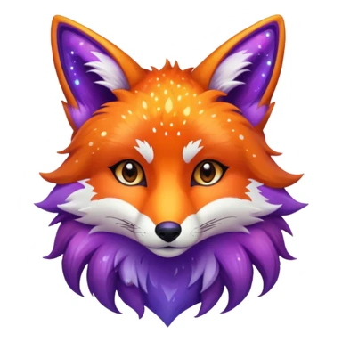 a galaxy print fox sticker
