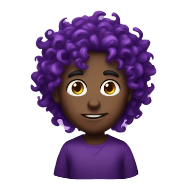 Male Demon purple in love with curly hair sticker