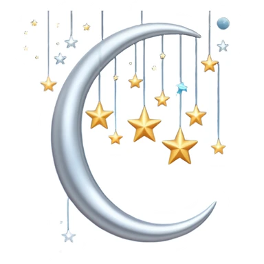 Hanging mobile with stars and moon sticker