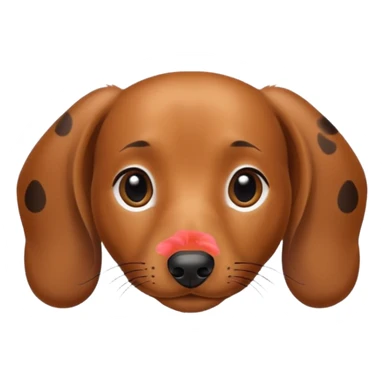 Dachshund's face (not hairy, black and brown spots) sticker