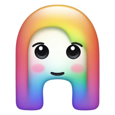 Rainbow kawaii letter H sticker