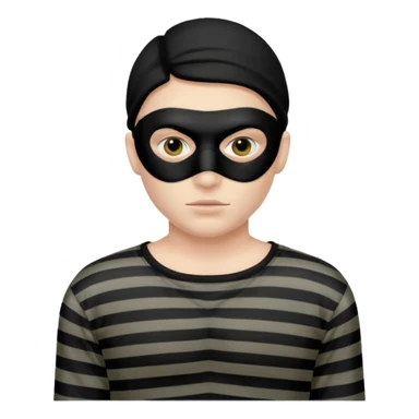 Thief in black mask and stripped shirt sticker