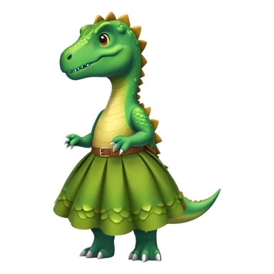 Dinosaur wearing a skirt sticker