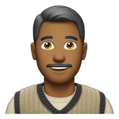 Man wearing a sweatervest sticker