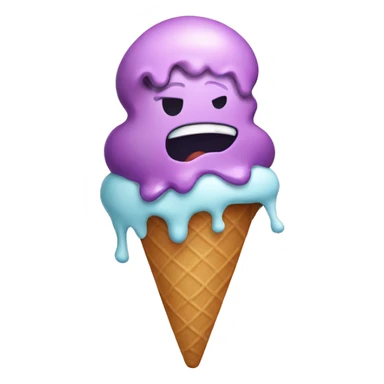 An among us creature biting an ice cream sticker