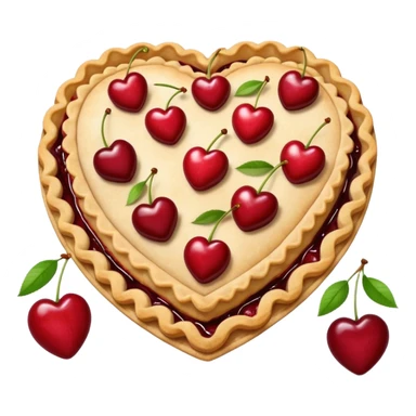 Beige Heart-shaped cherry pie  sticker