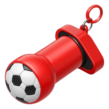 Soccer whistle in red sticker