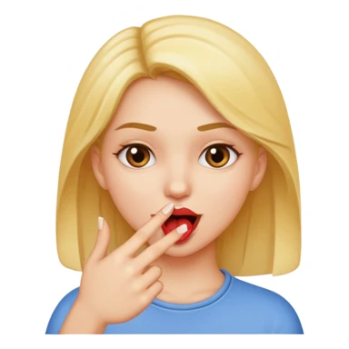 Une fille qui se mord le bout d’un doigt sticker