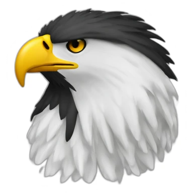 cabeza de aguila vista lateral color negro sticker