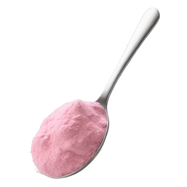 Spoon with pink powder sticker