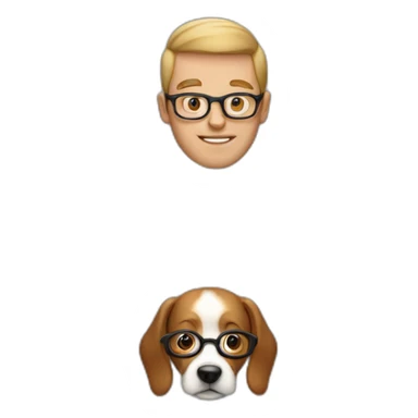man-with-an-oval-shaped-face-with-glasses-and-dog-ears-and-dog-nose sticker