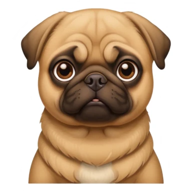 Make a brownish golden pug sticker