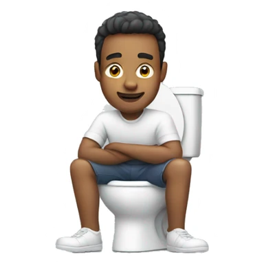 Guy sitting on a toilet sticker