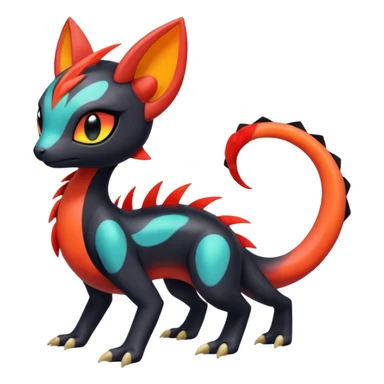 Colorful Translucent Tricky Hot Handsome Meloetta-Salandit-Litten-Pokémon-Fakémon-fusion-hybrid-creature sticker