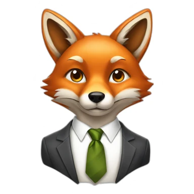 fox wearing a tie sticker
