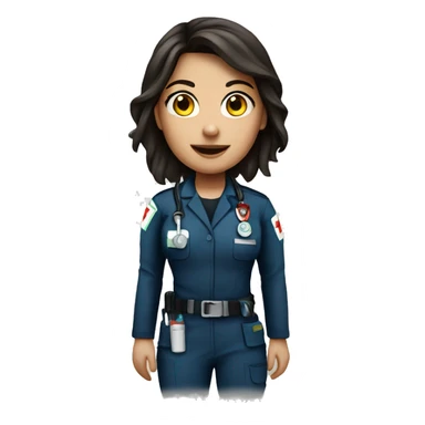 Woman brunette student paramedic sticker