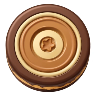 cute minimal buckeye candy, shiny chocolate coating, visible peanut butter center sticker