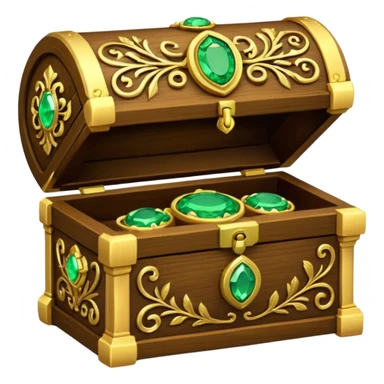 tresure box with motifs with green gem sticker