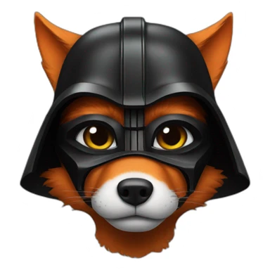 fox dressed as darth vader sticker