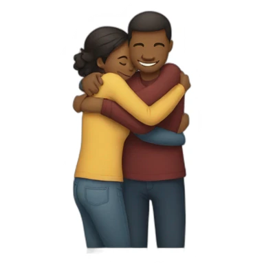 people hugging each other sticker